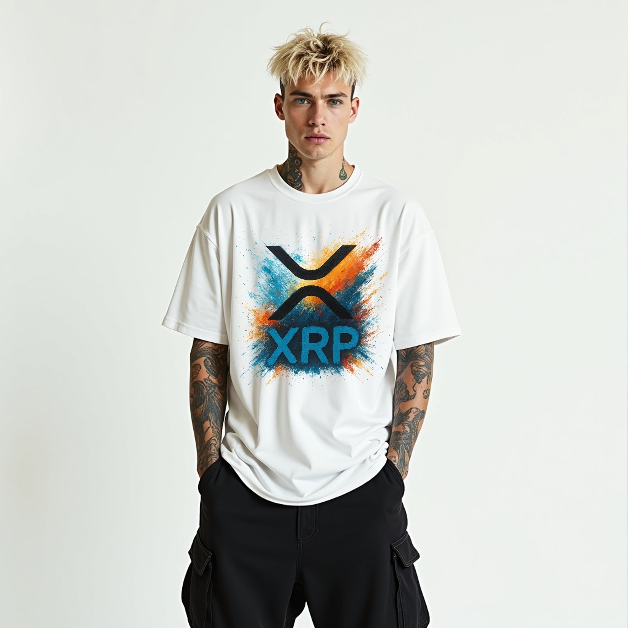 XRP Graffiti Splatter T-Shirt | Crypto Shirt for Traders, Degens & Blockchain Fans | Inspired by XRP