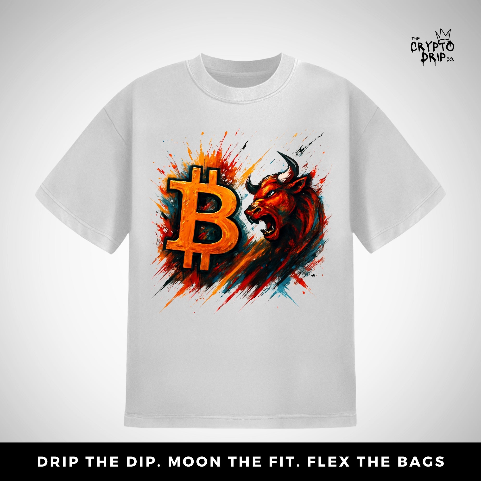 Bitcoin Bull Graffiti T-Shirt | Crypto Shirt for Traders, Degens & Blockchain Fans | Inspired by Bitcoin
