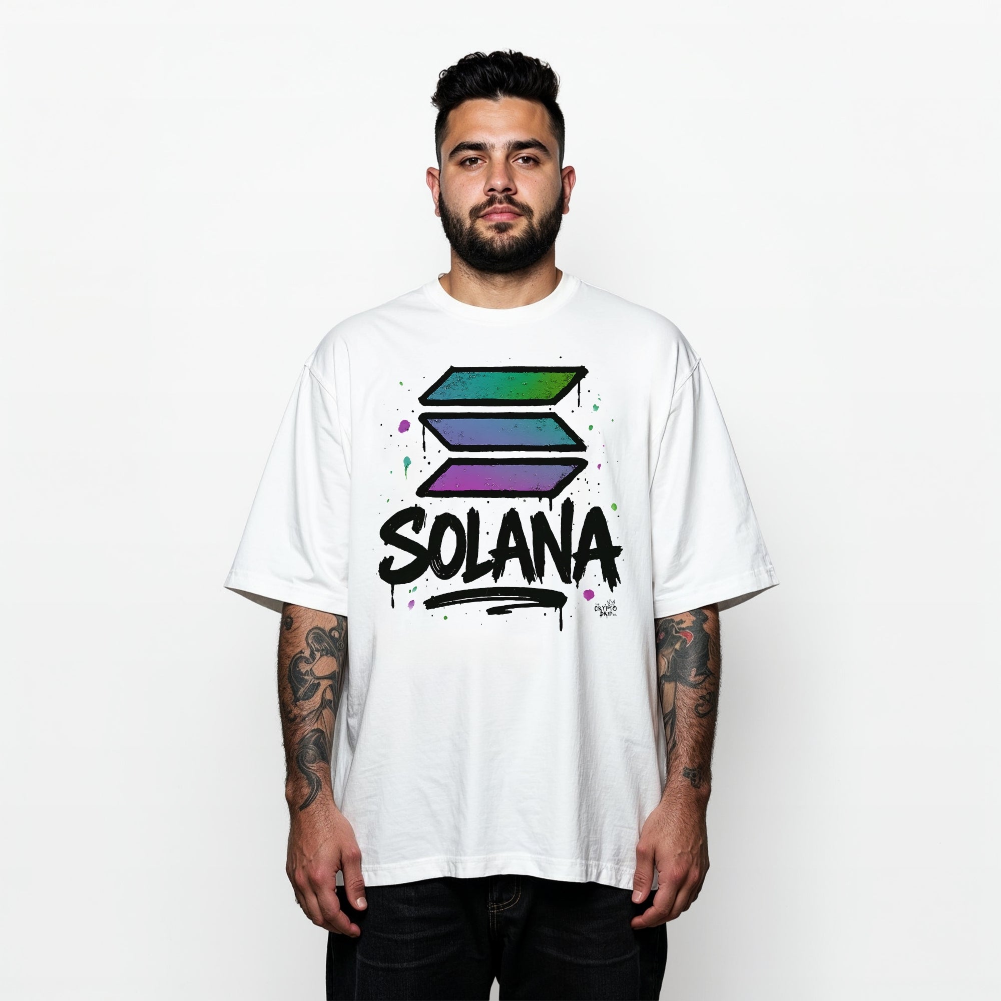 Solana Graffiti Drip T-Shirt | Crypto Shirt for Traders, Degens & Blockchain Fans | Inspired by Bitcoin