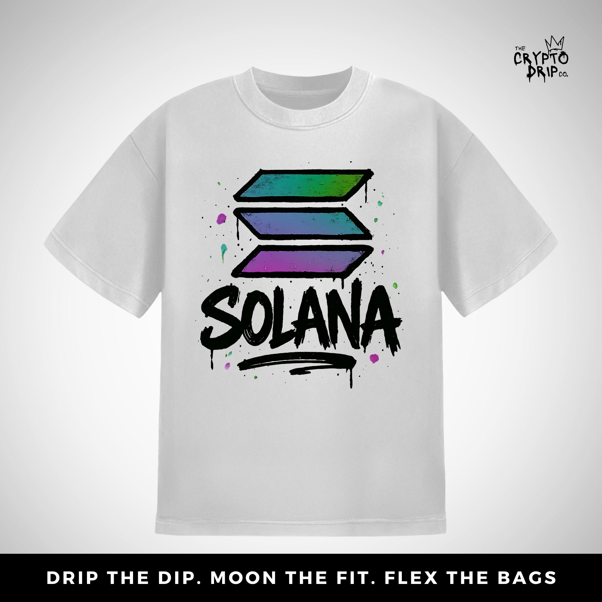 Solana Graffiti Drip T-Shirt | Crypto Shirt for Traders, Degens & Blockchain Fans | Inspired by Bitcoin