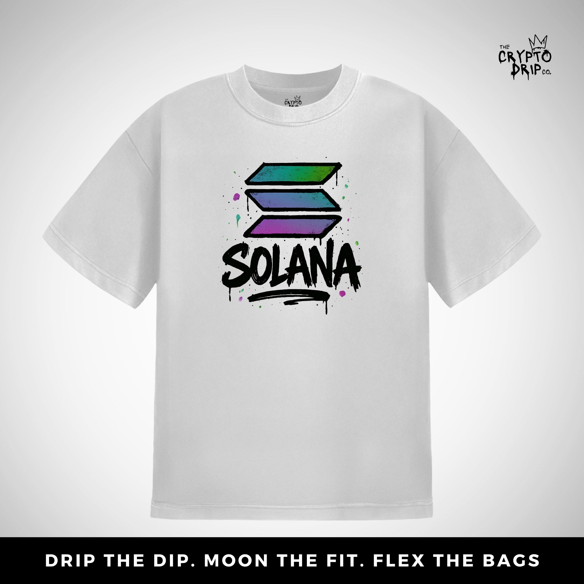 Solana Graffiti Drip T-Shirt | Women's Crypto Shirt for Traders, Degens & Blockchain Fans | Inspired by Bitcoin