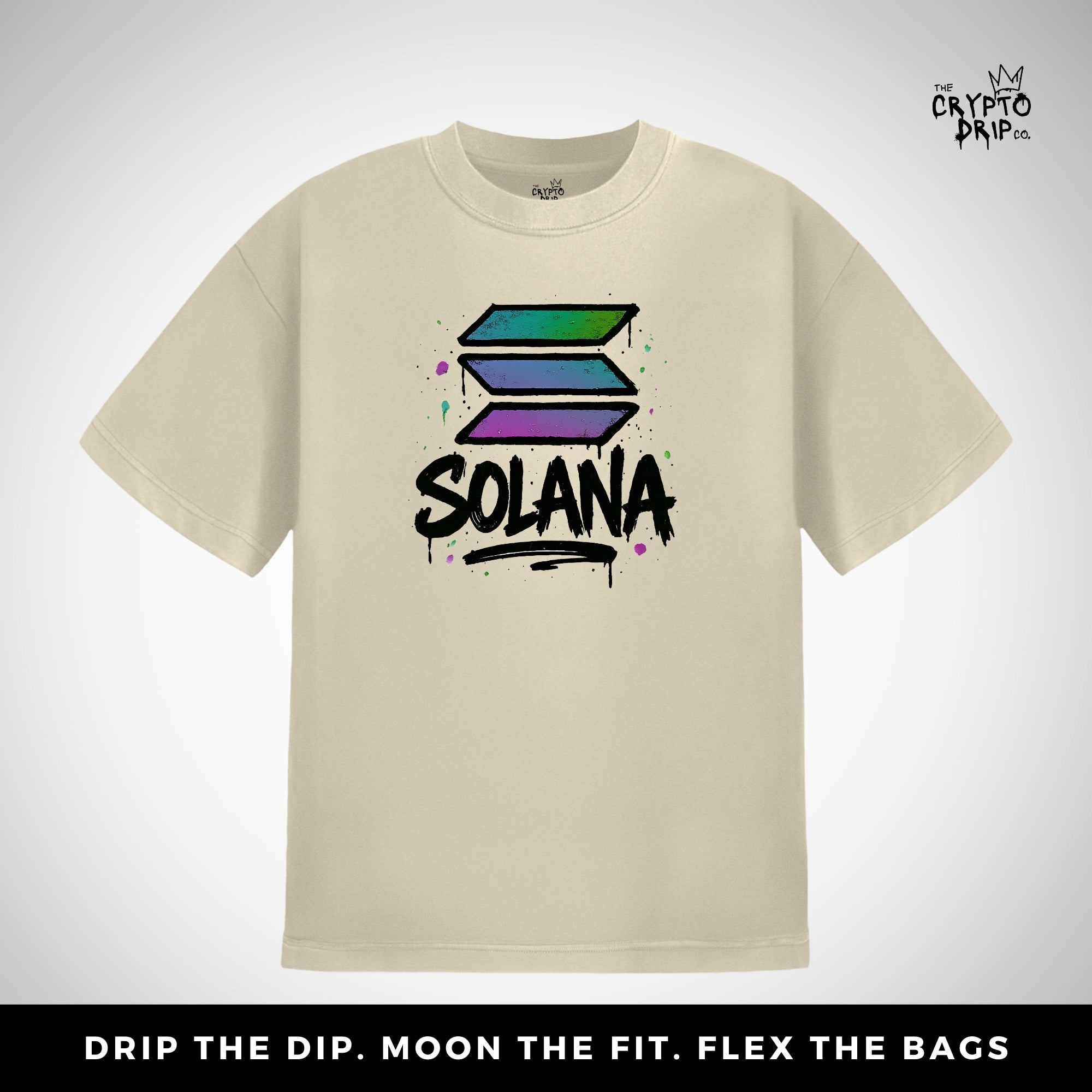 Solana Graffiti Drip T-Shirt | Women's Crypto Shirt for Traders, Degens & Blockchain Fans | Inspired by Bitcoin