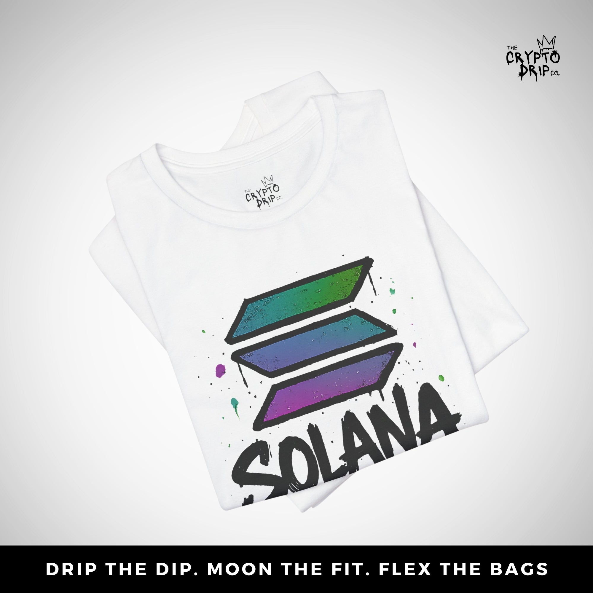 Solana Graffiti Drip T-Shirt | Women's Crypto Shirt for Traders, Degens & Blockchain Fans | Inspired by Bitcoin