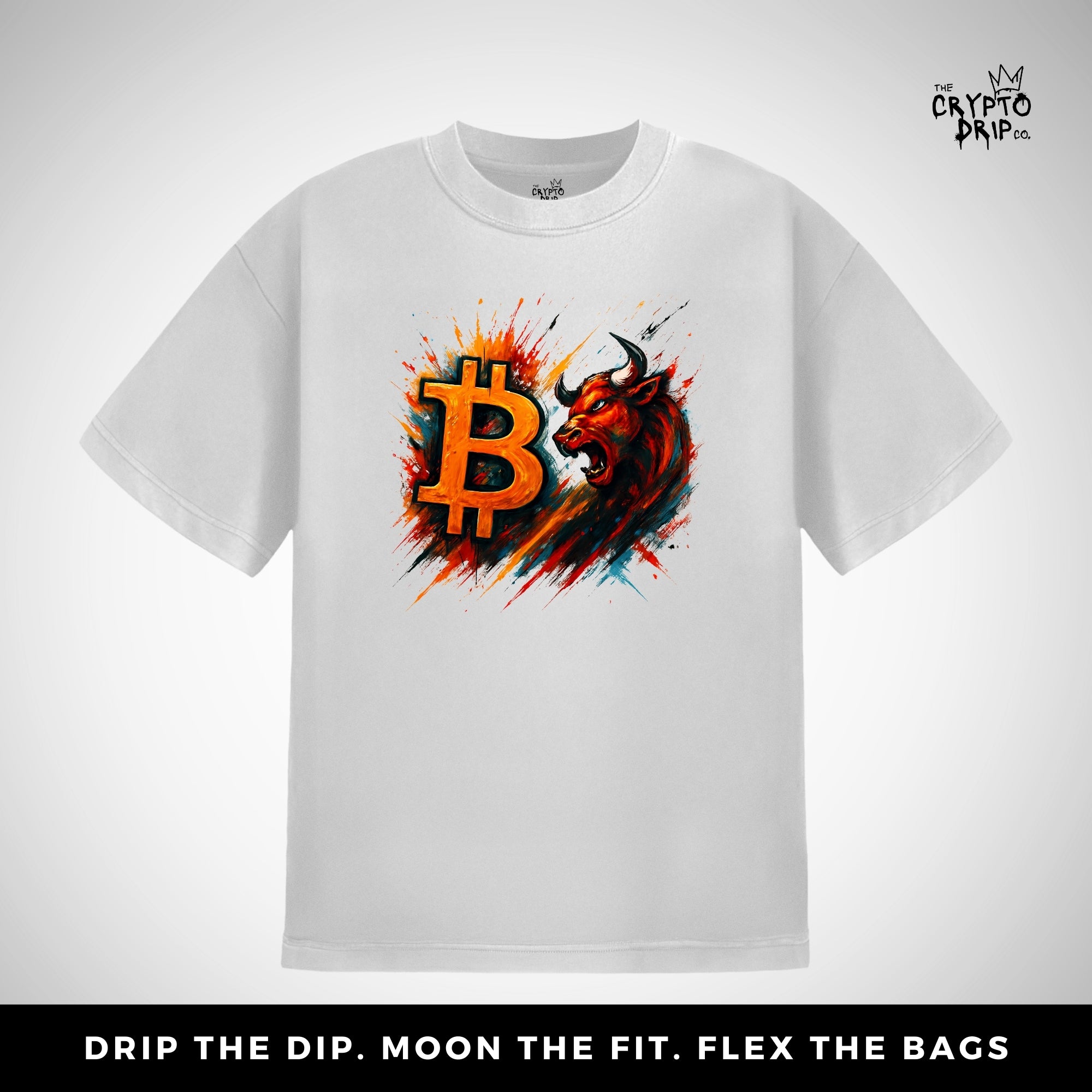 Bitcoin Bull Graffiti T-Shirt | Women's Crypto Shirt for Traders, Degens & Blockchain Fans | Inspired by Bitcoin