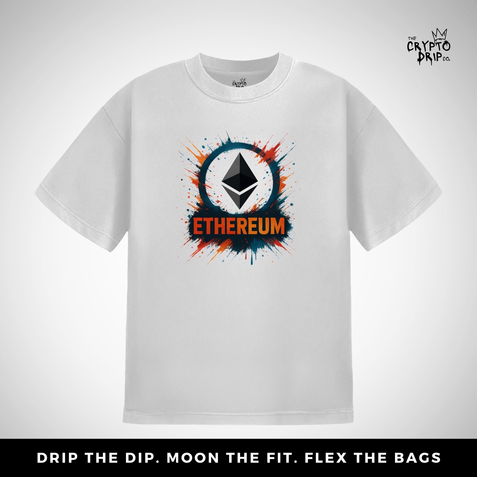 Ethereum Graffiti Splatter T-Shirt | Women's Crypto Shirt for Traders, Degens & Blockchain Fans | Inspired by Ethereum