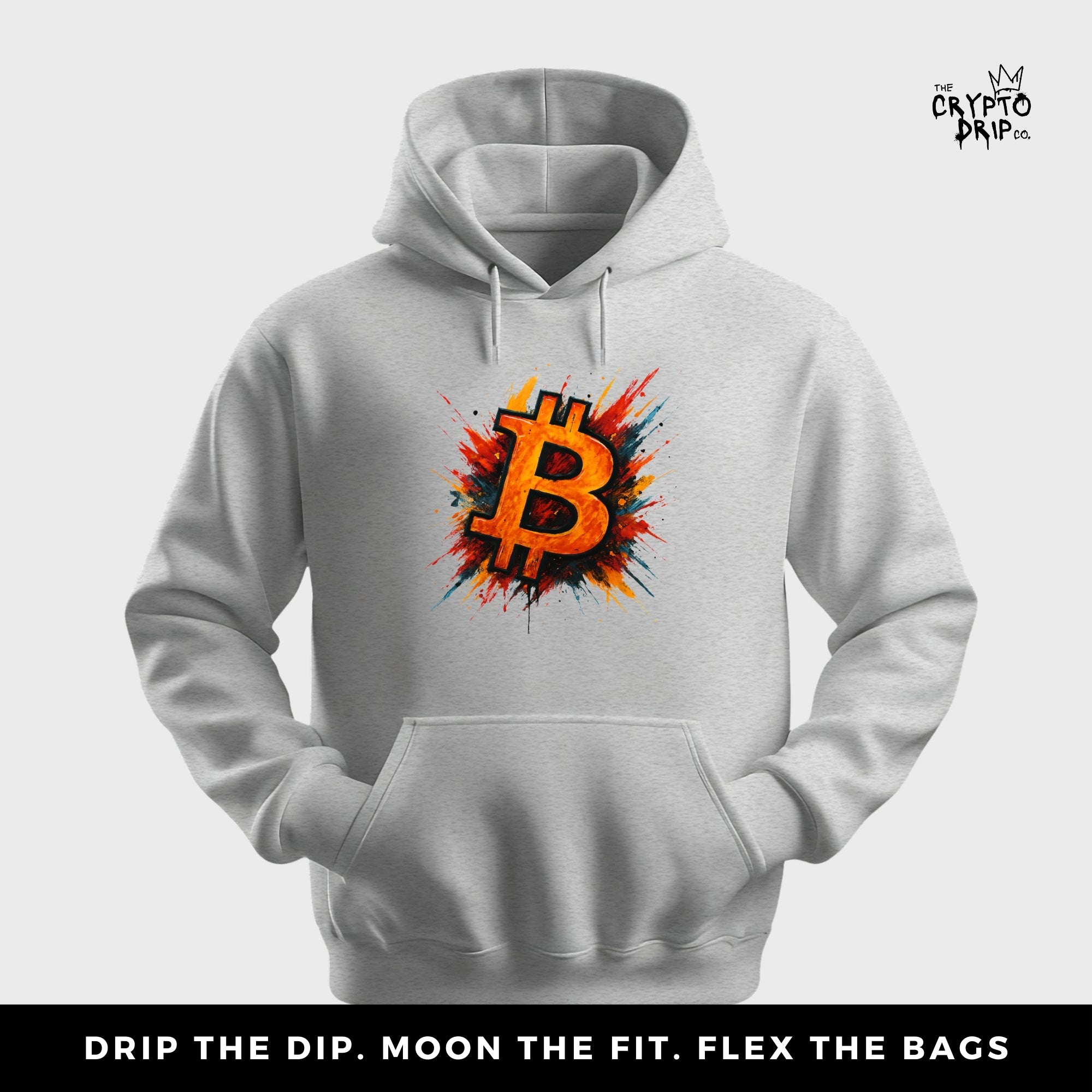 Bitcoin Graffiti Splash Hoodie | Crypto Hoodie for Traders, Degens & Blockchain Fans | Inspired by Bitcoin
