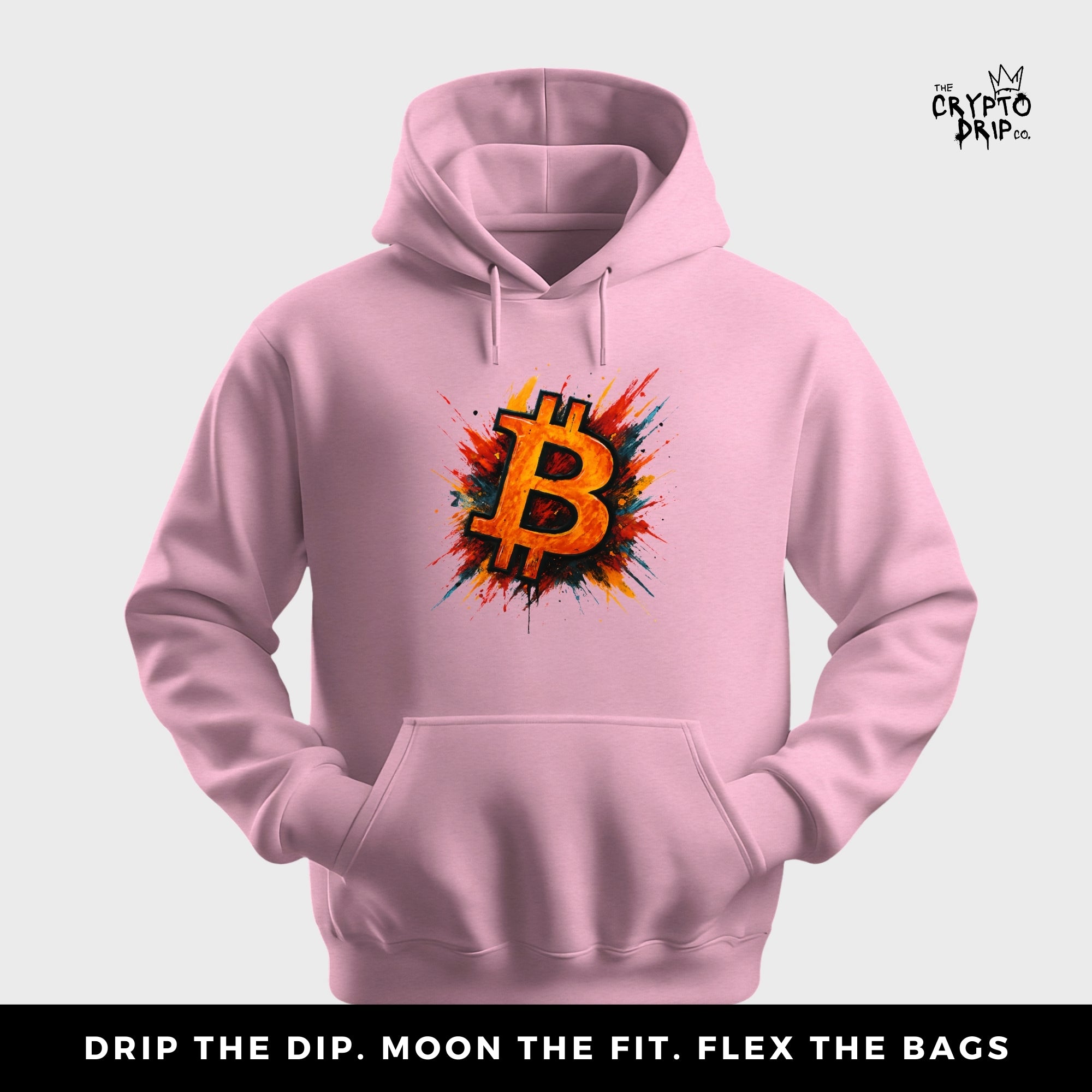 Bitcoin Graffiti Splash Hoodie | Crypto Hoodie for Traders, Degens & Blockchain Fans | Inspired by Bitcoin