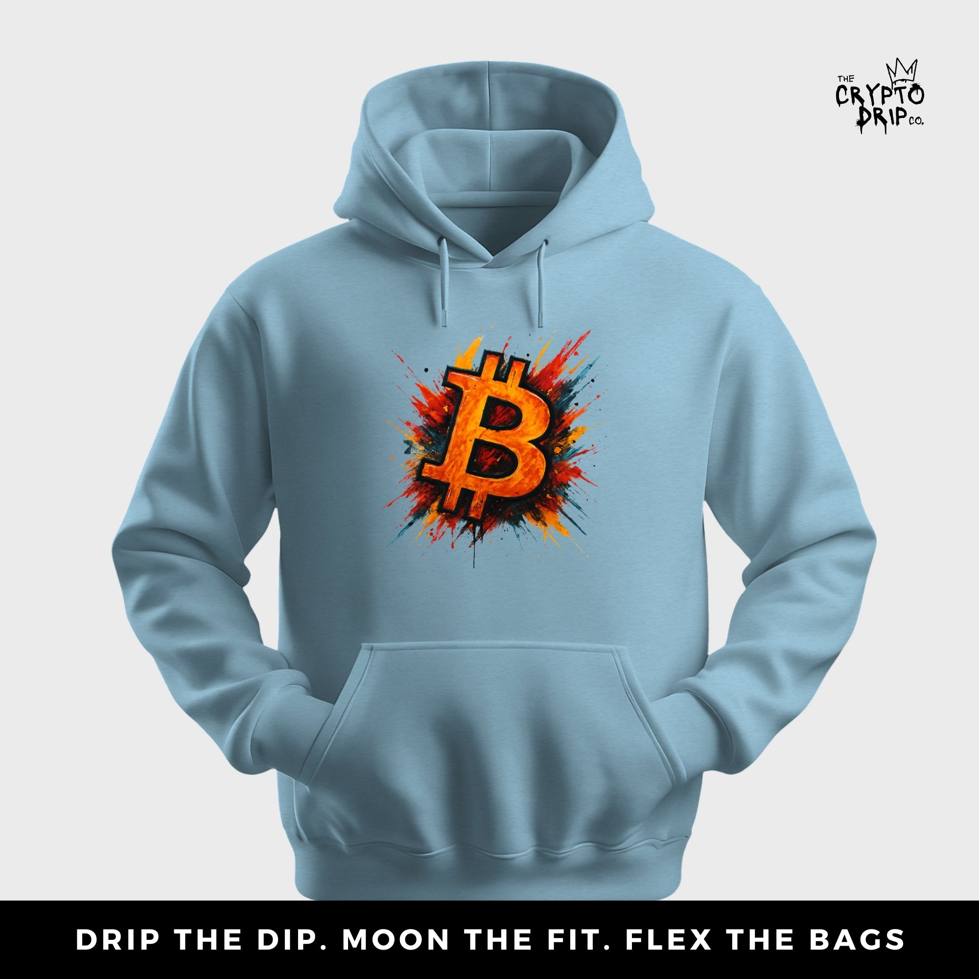 Bitcoin Graffiti Splash Hoodie | Crypto Hoodie for Traders, Degens & Blockchain Fans | Inspired by Bitcoin