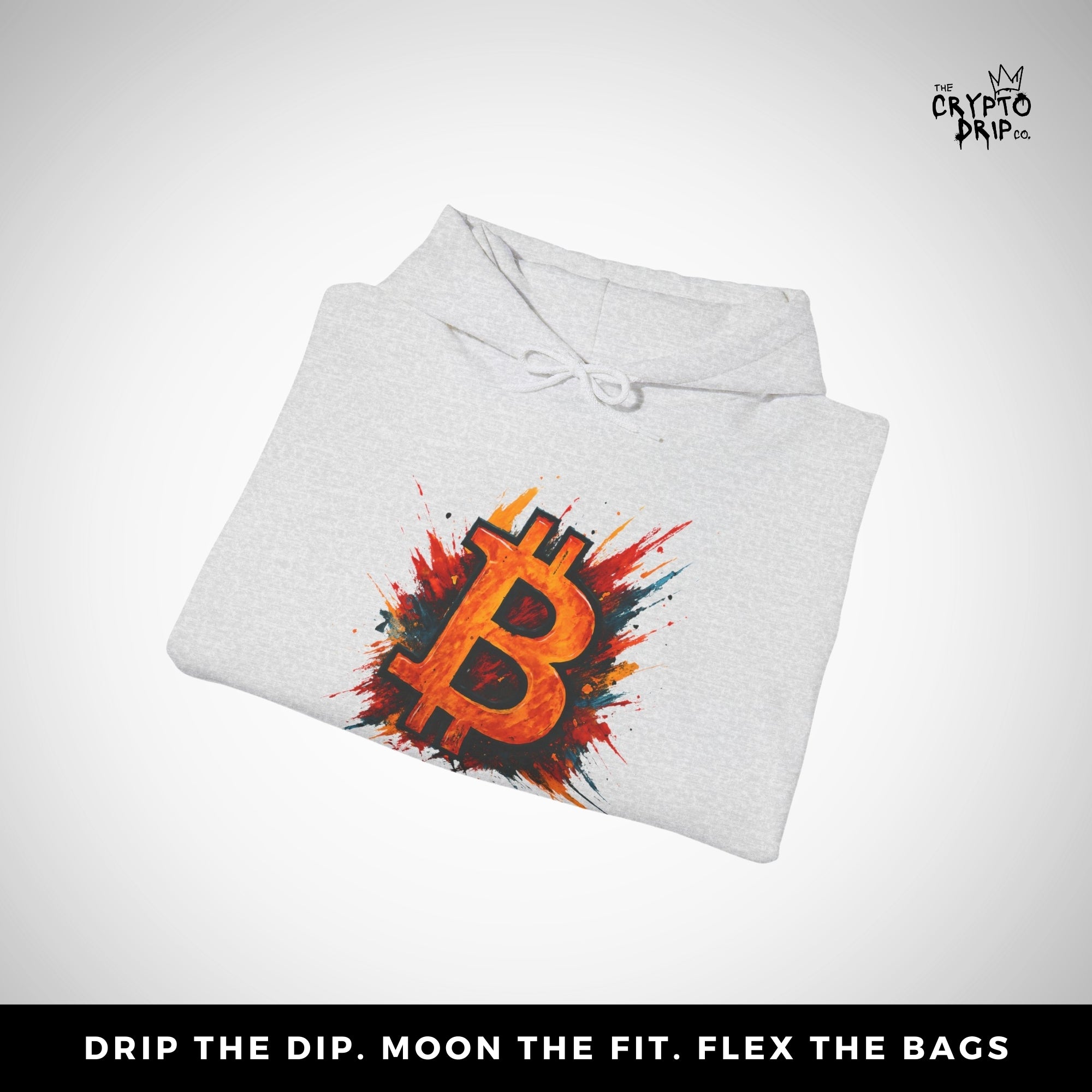 Bitcoin Graffiti Splash Hoodie | Crypto Hoodie for Traders, Degens & Blockchain Fans | Inspired by Bitcoin