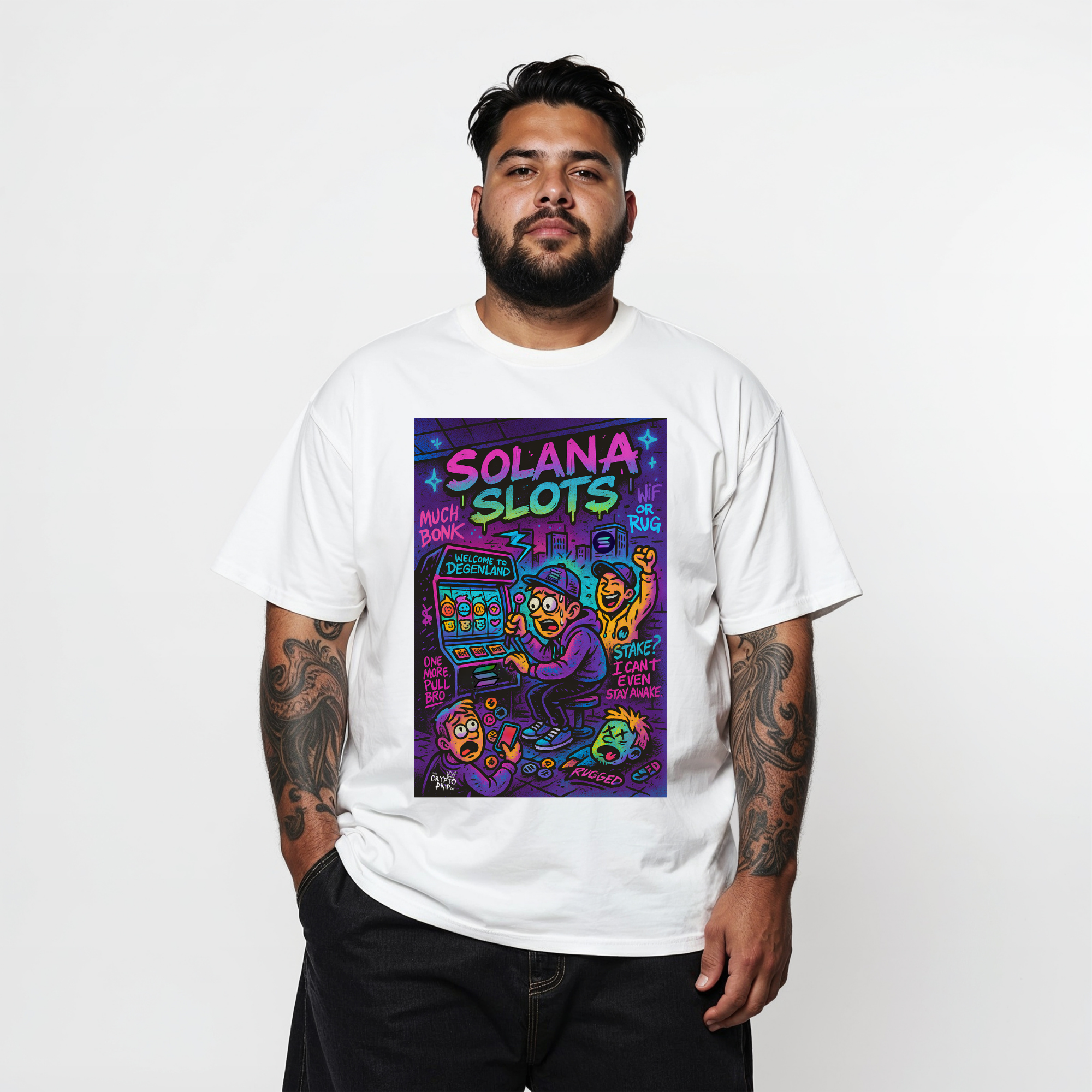Solana Degen Memecoin Slots T-Shirt | Crypto Shirt for Traders, Degens & Blockchain Fans | Inspired by Solana